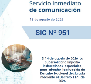 Supersolidaria adopta medidas especiales para afrontar la situación de Desastre Nacional