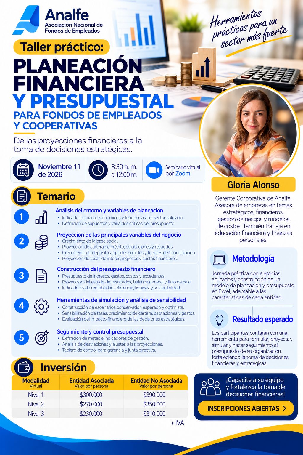 Taller práctico de planeación financiera y presupuestal para fondos de empleados y cooperativas, 11 de noviembre de 2026